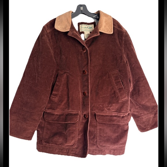 L.L. Bean Jackets & Blazers - LL BEAN Women’s  VINTAGE Brown Corduroy FullyLined Chore Barn Jacket Sz Petite L